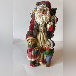 Vintage Santa Claus Figurine with Children